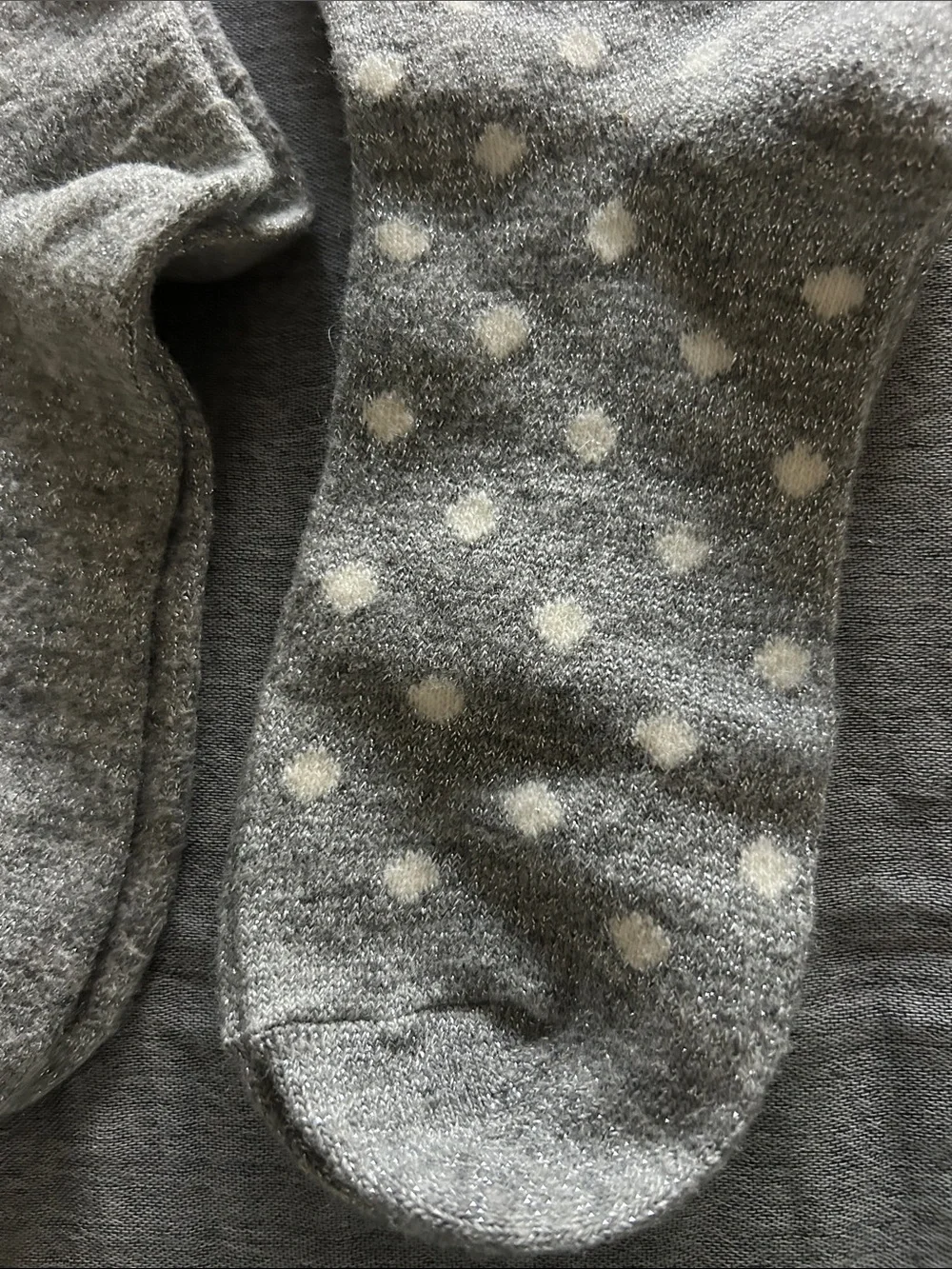 kate spade Gray Crew Socks – Solid and Polka Dot Pair